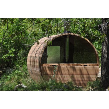 Sauna rond chauffage bois 